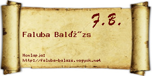 Faluba Balázs névjegykártya